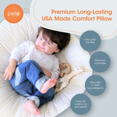 Pello built-in loops and peek-a-boo pocket invite toy play and sensory fun