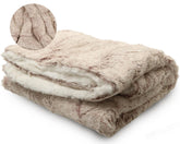 Peluche Lux faux fur baby blanket, rose natural, front view, cozy nursery essential.