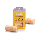 Peps dog poop bags, plant-based starch, 60-pack, leak-proof.