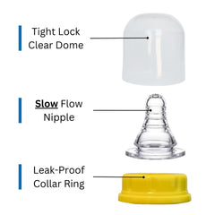 Pequeño slow-flow nipple ideal for steady, gentle feeds.