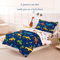 PERFEMET car print toddler fitted sheet with elastic edge for secure fit