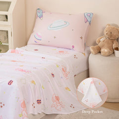 PERFEMET pink space astronaut pillowcase to spark imagination at bedtime.