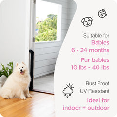 Perma mesh baby gate suitable for indoor and outdoor use.