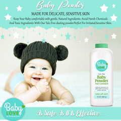 Personal Care Baby Powder dusting on skin demonstrates easy, light application.