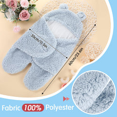 Peryiter bear plush swaddle gray soft, gentle on baby's skin