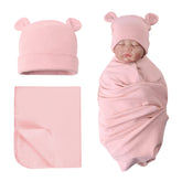 PESAAT cotton baby swaddle set with cozy blanket for all day comfort