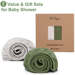 Pet Rejoir muslin changing pad cover beige, neutral decor fits any nursery