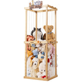 Pete&Eile wooden organizer front view showing tidy plush toy storage.
