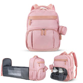 Petino Pura diaper bag backpack with changing station in action for on-the-go diaper changes.