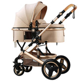 Petit B612 luxury stroller in bassinet mode for gentle newborn comfort on strolls.