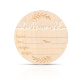 PEUTIER baby announcement sign with 3D Hello World text for newborn photos