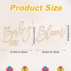 PEUTIER bloom wood sign enhances gender reveal photos with a charming backdrop.