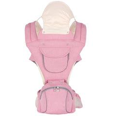 PEYWKANZT Baby Carrier with Hood in Pink offers ergonomic support for growing babies.