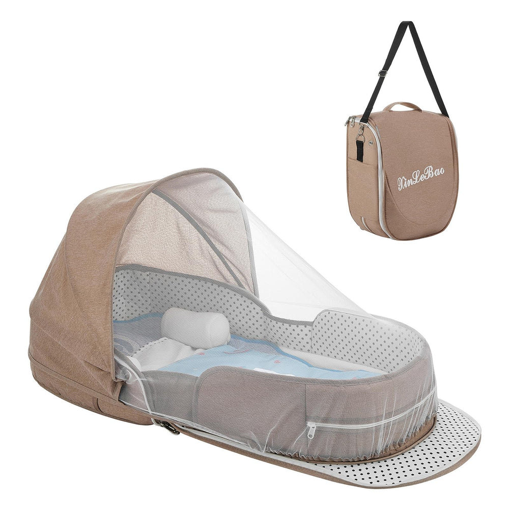 PGONEEE baby travel bassinet foldable backpack for easy travel and compact carrying.