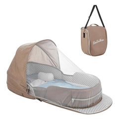 PGONEEE baby travel bassinet foldable backpack for easy travel and compact carrying.