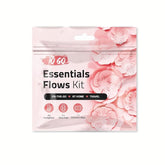 Ph Advantage Essential Flows Kit in a pink zip bag with pantiliners and maxi pads for on-the-go protection.