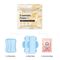 pH Advantage Travel Pack inside view showing pantiliners for light daily protection