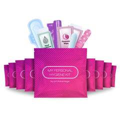 pH Advantage all-in-one menstrual kit 10-pack contents for on-the-go convenience.