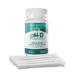 pH-D Boric Acid Suppositories 24-count packaging for daily feminine health support