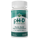 pH-D boric acid suppositories pack on a clean surface for vaginal health support