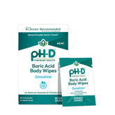 ph-D Feminine Health boric wipes individually wrapped for on-the-go freshness