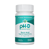 pH-D Feminine Health box with boric acid suppositories for odor support.