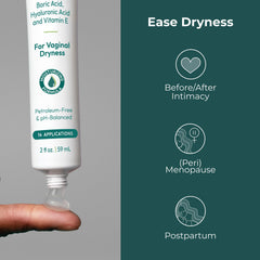 pH-D gel with vitamin E and coconut oil for gentle moisturization and soothing feel.