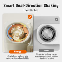 Phanpy SmartSwirl dual-direction shaker reduces bubbles for smoother milk.