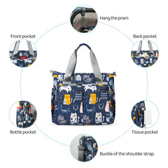 PHEBEN Cat Paradise diaper bag tote waterproof material protects gear in rain or spills.