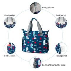 PHEBEN diaper bag tote dry and wet pocket shows organized storage