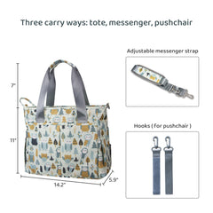 PHEBEN Diaper Bag Tote includes a dry and wet pocket for quick separation.