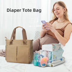 PHEBEN tote highlights spacious main compartment for daily baby essentials.