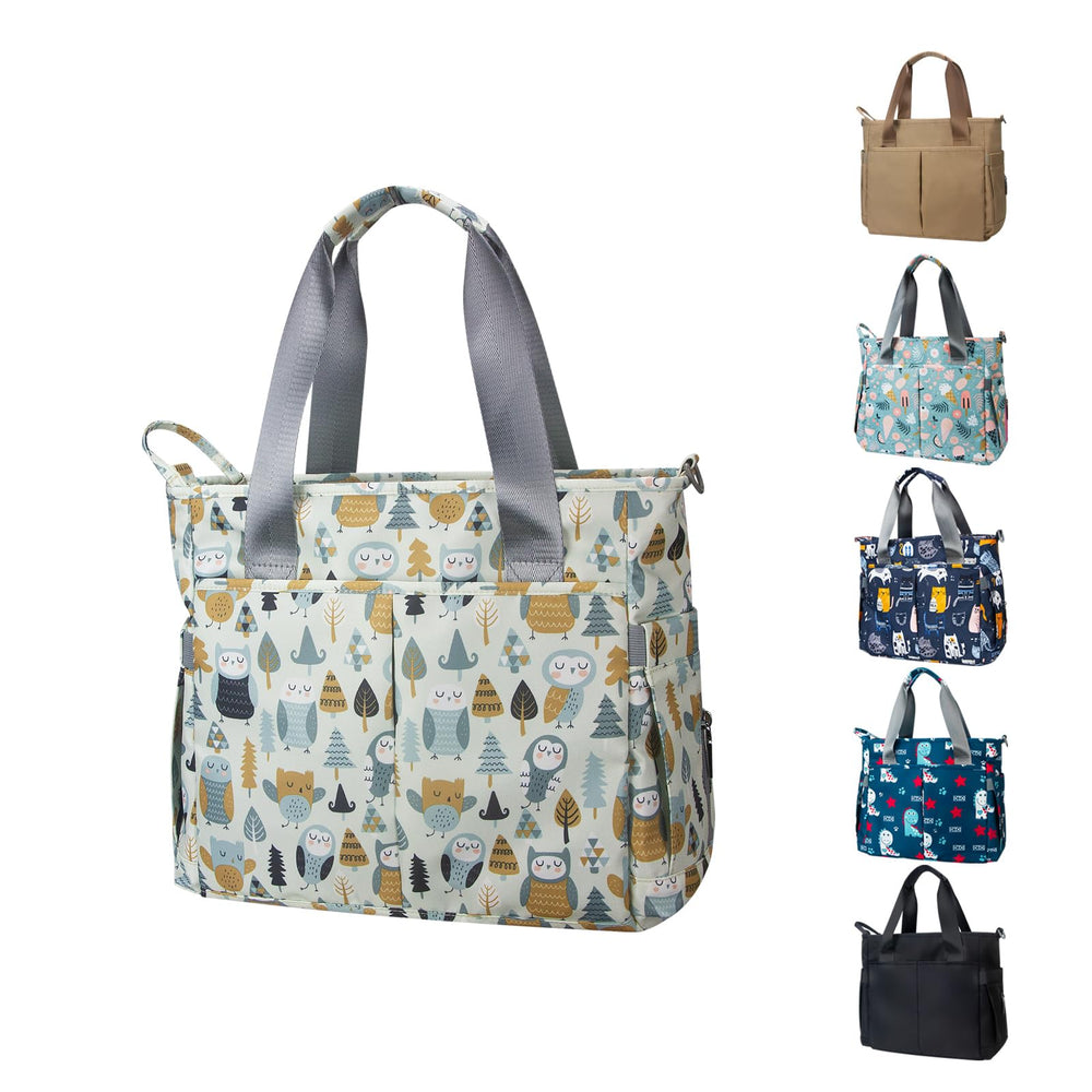 PHEBEN Diaper Bag Tote with waterproof exterior protects gear on rainy days.