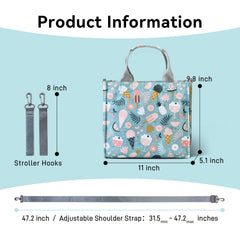 PHEBEN mini baby bag with insulated bottle pocket and dessert cartoon.