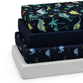PHF dinosaur crib sheets in soft microfiber for gentle baby sleep.