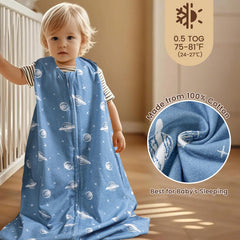 PHF sleeveless sleep sack design with room for movement and warmth