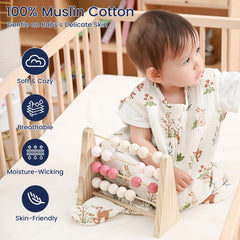 PHF sleep sack woodland open zipper for easy midnight diaper changes