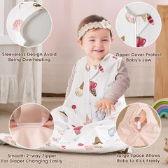 PHF sleep sack features a 2-way zipper for quick night diaper changes.