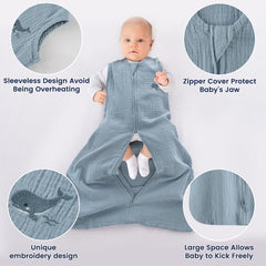 Sleeveless PHF sleep sack design helps prevent overheating.