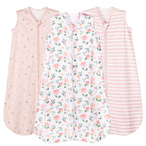 PHF soft baby sleep sack in pink floral design, breathable cotton for all-night comfort.