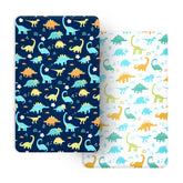PHF dinosaur-pattern mini crib sheet fits snugly on pack n play mattress