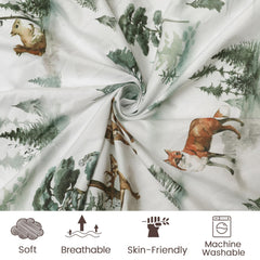 PHF Woodland baby sheets in soft microfiber, easy care and quick drying