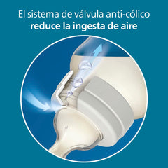 Philips AVENT 9oz Anti-Colic bottle with AirFree vent supports milk flow