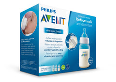 Wide-neck Philips Avent bottle design supports easy cleaning after meals