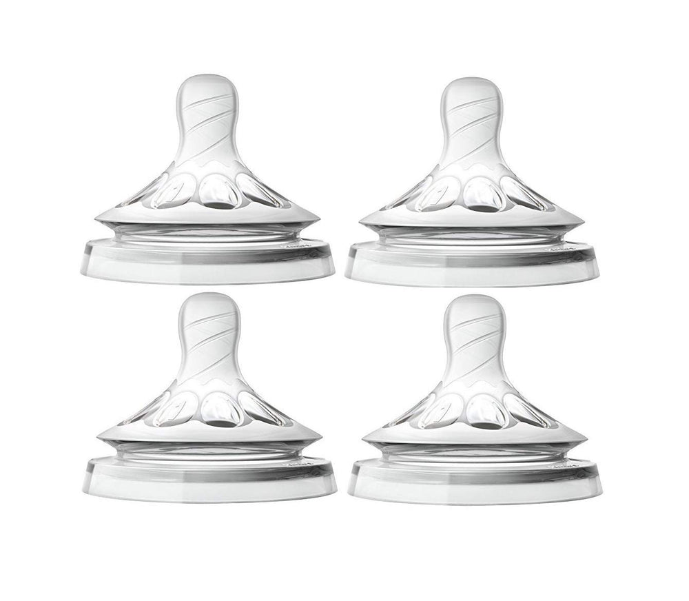 Philips Avent natural nipple with wide breast-shaped design for comfortable latching.