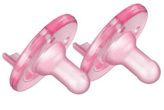 Philips Avent Soothie pacifier pink for 3+ months calms babies with a comfortable fit.