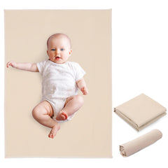 PHOEBUS BABY apricot vegan leather changing mat on a dresser, wipe-clean surface.