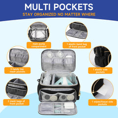 PHOEBUS BABY bag front pocket with mesh holds small parts for quick access.