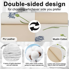 PHOEBUS BABY changing pad with muslin front offers gentle skin contact during diaper changes.