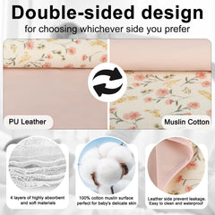 PHOEBUS BABY changing pad muslin top close-up highlighting breathable cotton.